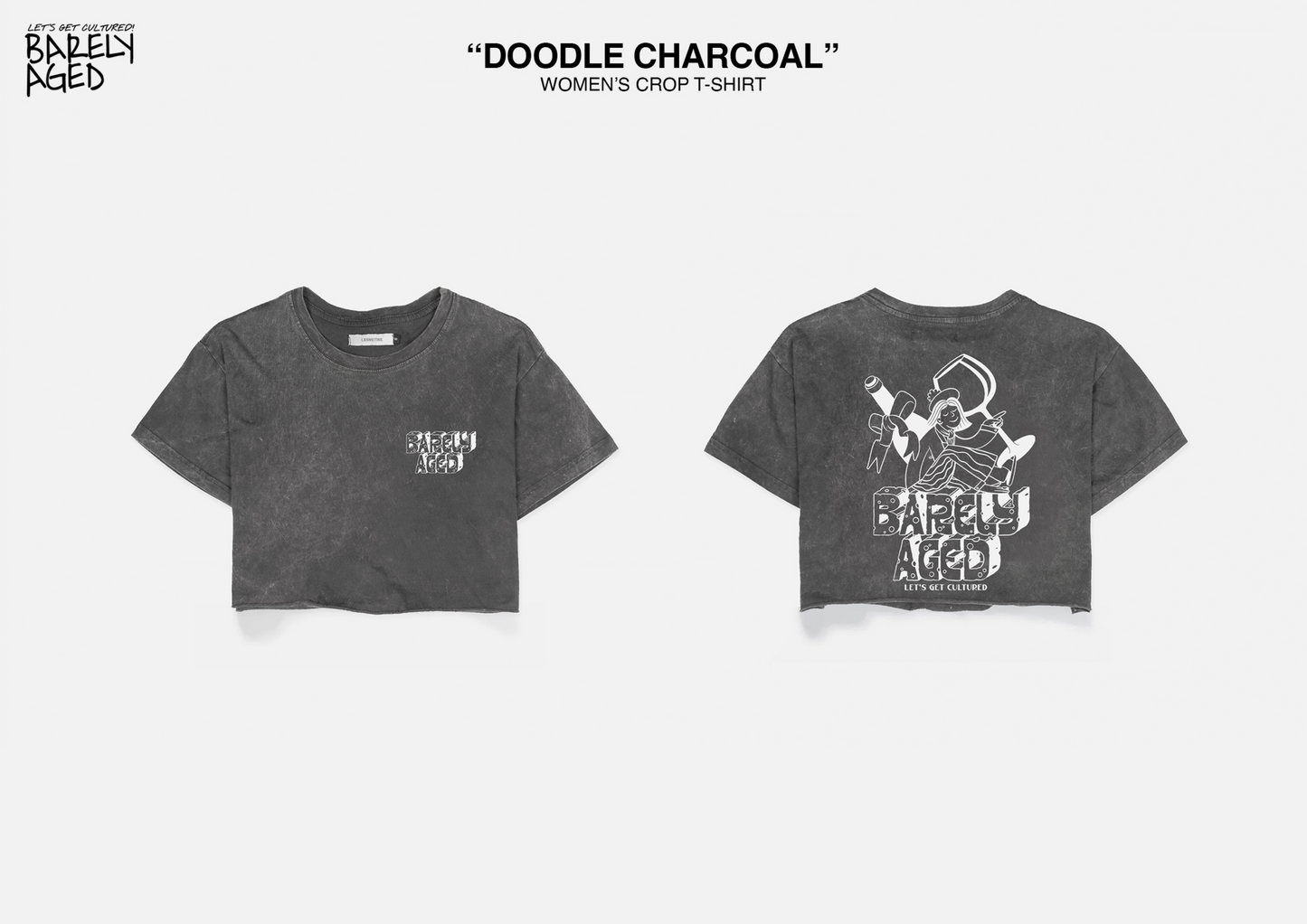 Women's Crop - Doodle Charcoal